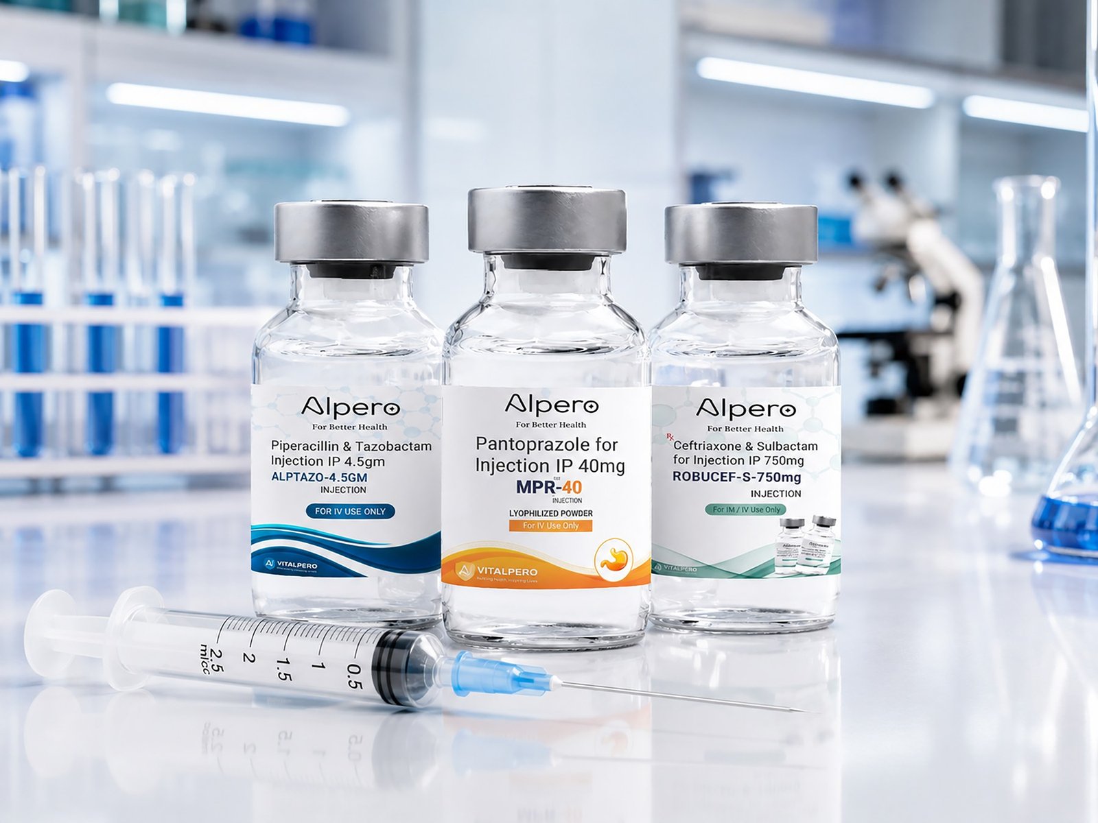Vitalpero injectable vials and syringe